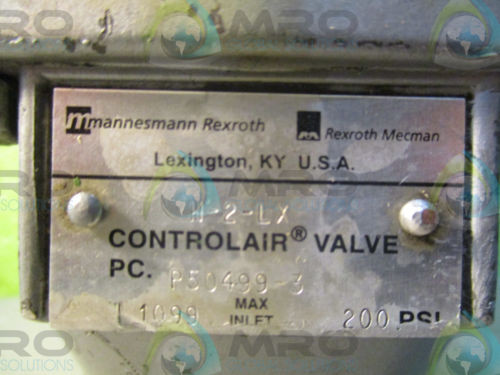 REXROTH H-2-LX CONTROL AIR VALVE 200PSI USED