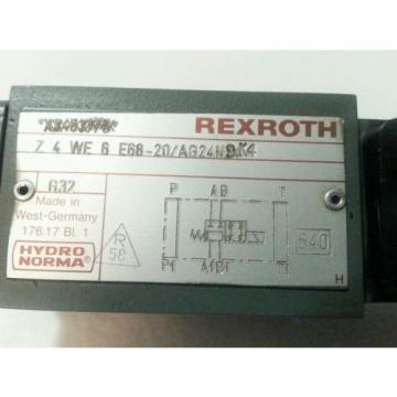 REXROTH Canada USA HYDRAULIC VALVE Z4WE-6-E68-20/AG24N9K4 24VDC Z4WE-6-E68-20 AG24N9K4