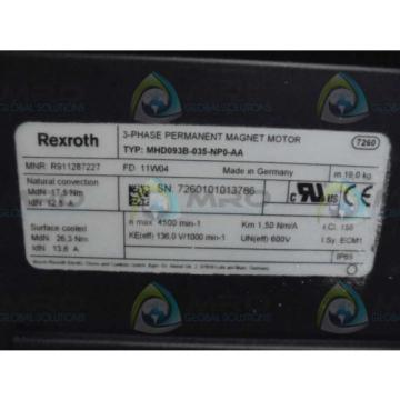 REXROTH MHD093B-035-NP0-AA 3 PHASE MAGNET MOTOR Origin NO BOX