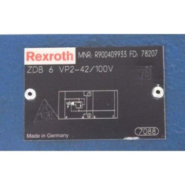 NEW Canada India BOSCH REXROTH ZDB-6-VP2-42/100V PRESSURE RELIEF VALVE R900409933