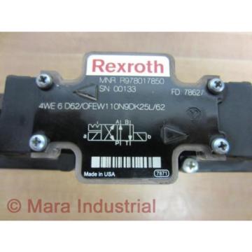 Rexroth Dutch Australia Bosch R978017850 Valve 4WE 6 D62/OFEW110N9DK25L/62 - New No Box