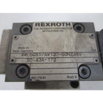 REXROTH Germany Canada 4WE6C51/AW120-60NZ45V SOLENOID VALVE *USED*