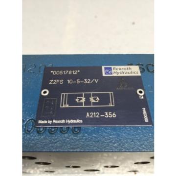 Rexroth Korea Singapore Z2FS 10-5-32/V Throttle Check Valve A212-356 (B49)