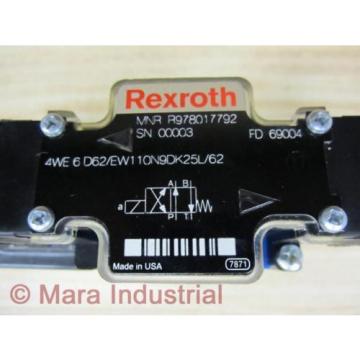 Rexroth Canada china Bosch R978017792 Valve 4WE 6 D62/EW110N9DK25L/62 - New No Box