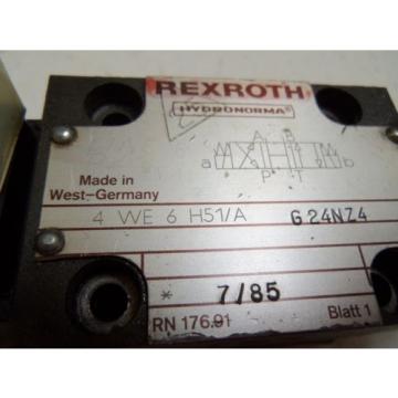 REXROTH India Canada 4WE6H51/AG24NZ4 DIRECTION CONTROL VALVE *USED*