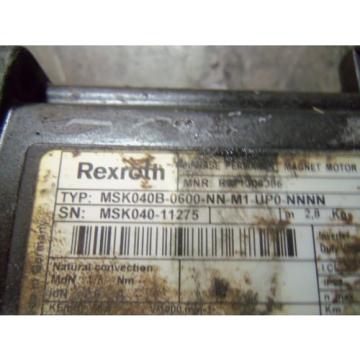 REXROTH MSK040B-0600-NN-M1-UP0-NNNN PERMANENT MAGENT MOTOR USED
