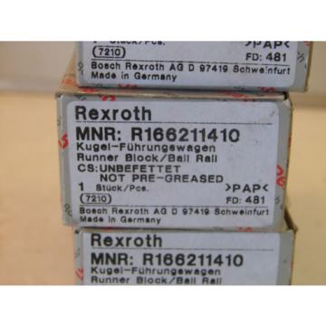 REXROTH R166211410 RUNNER BLOCK BALL RAIL NIB