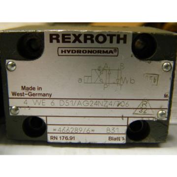 REXROTH Mexico Germany DIRECTIONAL VALVE 4 WE 6 D51/AG24NZ4/T06 4WE6D51AG24NZ4T06 - USED