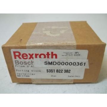 REXROTH Singapore china 5351 022 302 PORTING BLOCK *NEW IN BOX*