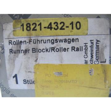 (NEW) Mexico Singapore Rexroth Star Runner Block / Roller Rail 1821-432-10