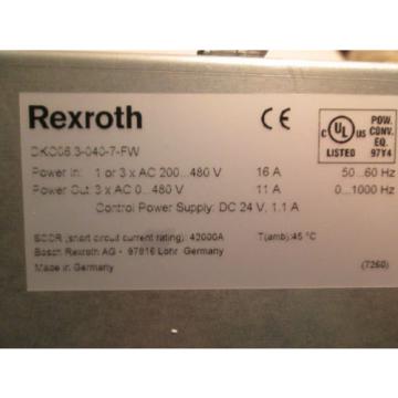 Origin IN BOX BOSCH REXROTH INDRAMAT SERVO DRIVE DKC063-040-7-FW / R911279775