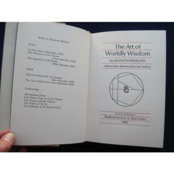 THE Korea India ART OF WORLDLY WISDOM - SIGNED &amp; INSCRIBED by KENNETH REXROTH