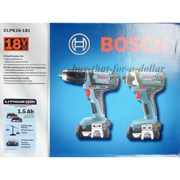 *NEW* Bosch CLPK26-181 18-Volt 1/2-Inch Compact Drill Driver-Impact Driver Set