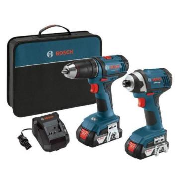 Lithium Ion Cordless 18 Volt 1/2 in Drill Driver 1/4 in Impact Driver Combo Kit