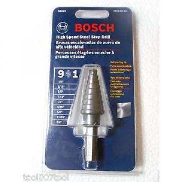 Bosch SDH3 1/4-3/4 High Speed Steel Step Drill Bit 9 Hole Sizes