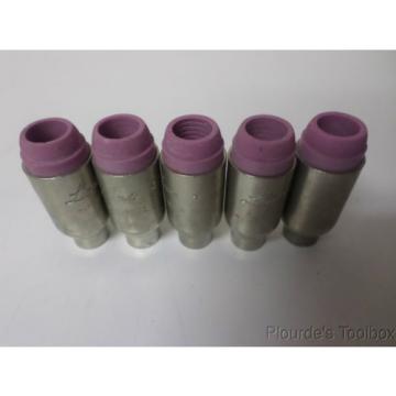 Lot of (5) New Linde No. 4 Alumina Cups, HW-17 &amp; 18 Torch, 10N56