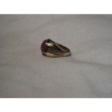 ..Vintage Man&#039;s/Men&#039;s 10K Gold Filled,Linde/Lindy Ruby Star Sapphire Ring,Size 7