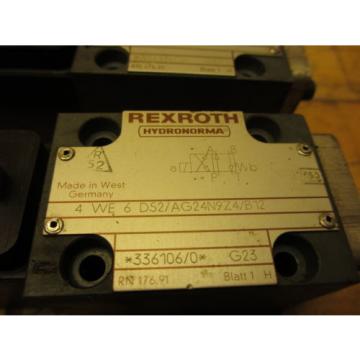 Rexroth Hydronorma 4 WE 6 D52/AG24N9Z4/B12 Hydraulic Valve 24V GU35-4-A 199