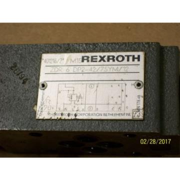 REXROTH HYDRAULIC VALVE ZDR 6 DP2-42/75YM/12 amp; VALVE 3DREP 6 A-11/25A24NZ4M