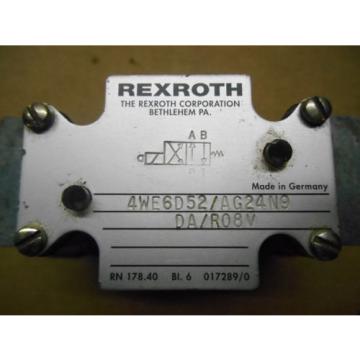 REXROTH 4WE6D52/AG24N9DA/R08V VALVE , USED