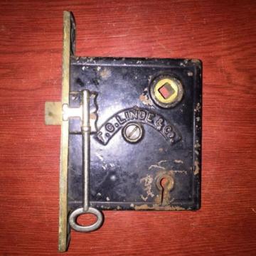 Antique VICTORIAN Eastlake F. C Linde Style Lock With Skeleton Key