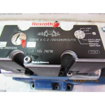 REXROTH 3DREPE6-C-2/25EG24N9K31/F1V HYDRAULIC VALVE  USED