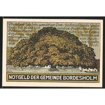 Notgeld Bordesholm 1921, 50 Pfennig, alte Linde, Wapplen