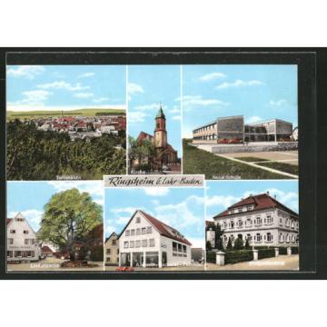 alte AK Ringsheim, Gasthaus Linde-Stube, Kirche, Schule
