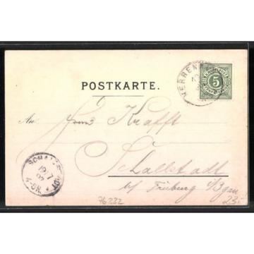 Lithographie Herrenalb, Hotel &amp; Pension zur Post Ochsen, Villa zur Linde 1897