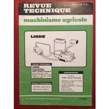 Revue Technique Machinisme Agricole LINDE Transmission Hydrostatique