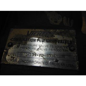 VICKERS HYDRAULIC PUMP VC-108-YD-6DD-6 ~ USED