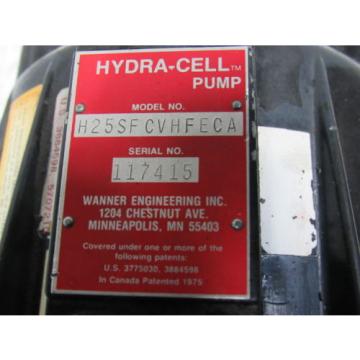 Wanner H25SFCVHFECA Hydra Cell Diaphragm Pump 20GPM 1000PSI 1-1/8&#034; Shaft