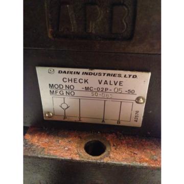 Daikin MC-02P-05-50 Hydraulic Check Solenoid Valve Ls-g02-2bp-20-en 24vdc