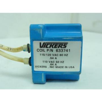 167032 Used, Vickers 633741 Hydraulic Solenoid Coil, 115/120VAC