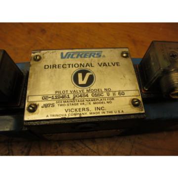 Vickers DG4S4-016C-U-H-60 Hydraulic Directional Pilot Valve w/ 879147 24VDC Coil