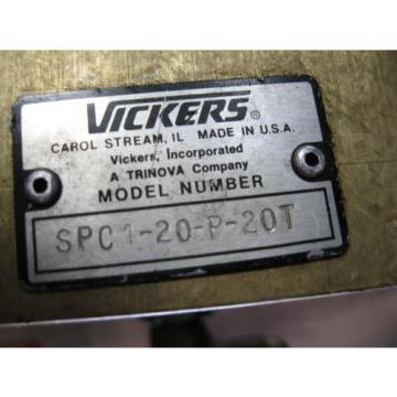 Vickers Reversible Hydraulic Check Valve 02-113151 SPC1-20-P-20T