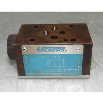 Vickers Hydraulic Direct Check Valve, DGMDC-3-X-T-41, Used, WARRANTY