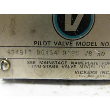 Vickers 434917 DG4S4 016C WB 50 Hydraulic Directional Control Valve