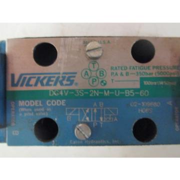 Vickers directional hydraulic control valve DG4V-3S-2N-M-U-B5-60  W/ 2 P/N 02-10