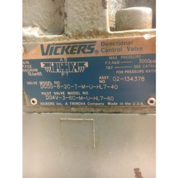 Vickers DG4V-3S-6C-M-U-HL7-60 Hydraulic Valve W/ Parker Hydraulic Blocks TN5H6