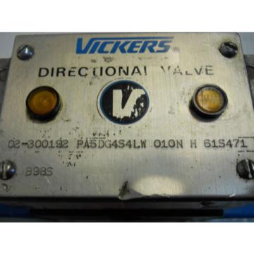 VICKERS PA5DG4S4LW 010N H 61S471 HYDRAULIC DIRECTIONAL SOLENOID VALVE 24V  USED