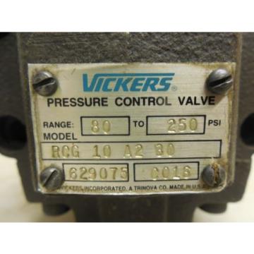 VICKERS PRESSURE CONTROL HYDRAULIC RELIEF VALVE RCG-10-A2-30 80-250 PSI