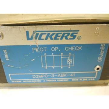 VICKERS DGMPC-3-ABK-41 PILOT OPERATED CHECK VALVE 870024  Origin NO BOX