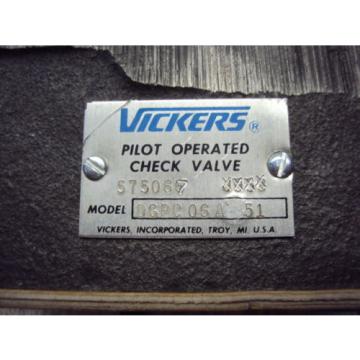 VICKERS PILOT OPERATED CHECK VALVE DGPC 06AB51  USED