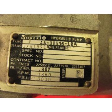 Vickers Hydraulic pump AA-32516-L2A Overhauled From Repair Station Warrant