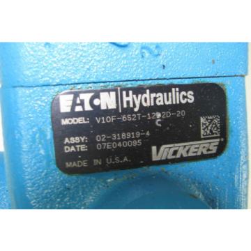 Vickers Eaton 02-318919-4 Hydraulic Vane Pump V10F-6S2T-12C2D-20 Factory Rebuild