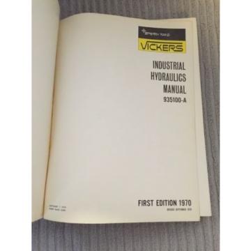 Industrial Hydraulics Manual Sperry Rand Vickers 935100-A 1970 First Edition