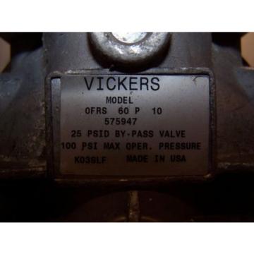 Origin VICKERS 1-1/2#034; PORT HYDRAULIC FILTER OFRS60P10 100 PSI MAX 10 MICRON 941107