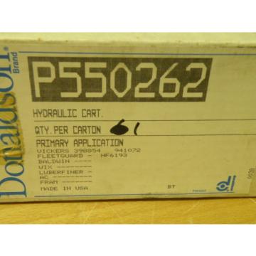 Donaldson P550262 Hydraulic Cartridge Filter For Vickers 398854 941072