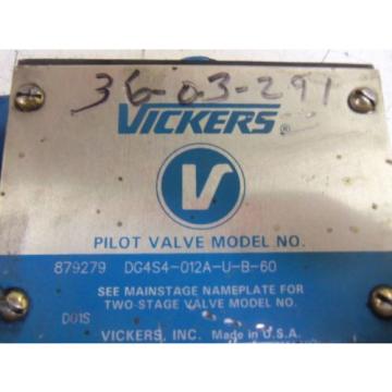 VICKERS DG4S4-012A-U-B-60 VALVE USED